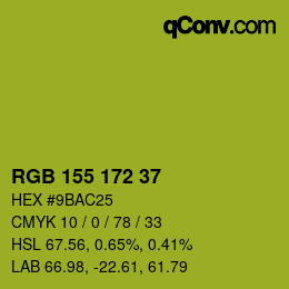 Color code: RGB 155 172 37 | qconv.com