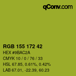 颜色代码: RGB 155 172 42 | qconv.com