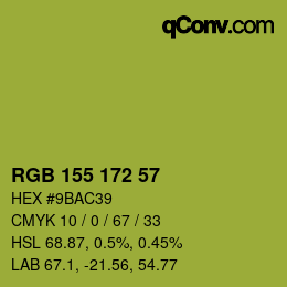颜色代码: RGB 155 172 57 | qconv.com