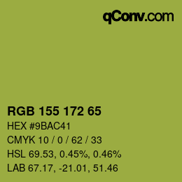 Color code: RGB 155 172 65 | qconv.com