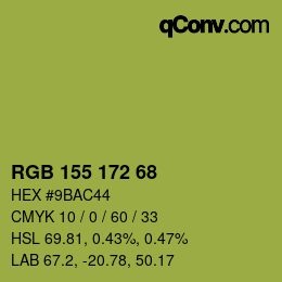 颜色代码: RGB 155 172 68 | qconv.com
