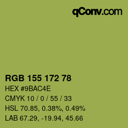 颜色代码: RGB 155 172 78 | qconv.com
