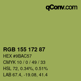 カラーコード: RGB 155 172 87 | qconv.com