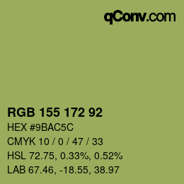 カラーコード: RGB 155 172 92 | qconv.com