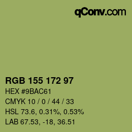 カラーコード: RGB 155 172 97 | qconv.com
