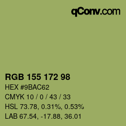 カラーコード: RGB 155 172 98 | qconv.com