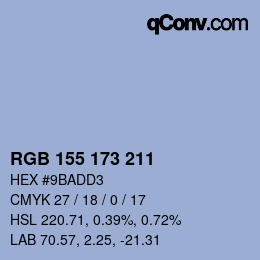 カラーコード: RGB 155 173 211 | qconv.com