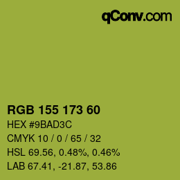Código de color: RGB 155 173 60 | qconv.com