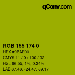 カラーコード: RGB 155 174 0 | qconv.com