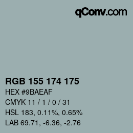 Farbcode: RGB 155 174 175 | qconv.com