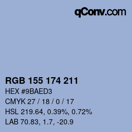 カラーコード: RGB 155 174 211 | qconv.com