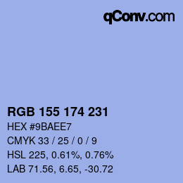 Color code: RGB 155 174 231 | qconv.com