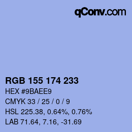 Color code: RGB 155 174 233 | qconv.com
