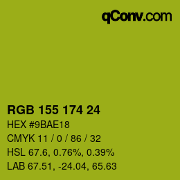 カラーコード: RGB 155 174 24 | qconv.com
