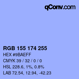 カラーコード: RGB 155 174 255 | qconv.com