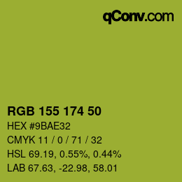 カラーコード: RGB 155 174 50 | qconv.com