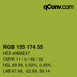 Color code: RGB 155 174 55 | qconv.com
