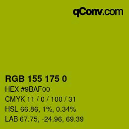 Color code: RGB 155 175 0 | qconv.com