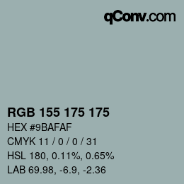 Color code: RGB 155 175 175 | qconv.com