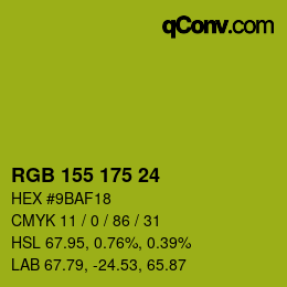 颜色代码: RGB 155 175 24 | qconv.com