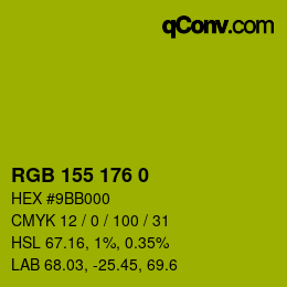 颜色代码: RGB 155 176 0 | qconv.com
