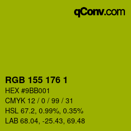 Color code: RGB 155 176 1 | qconv.com