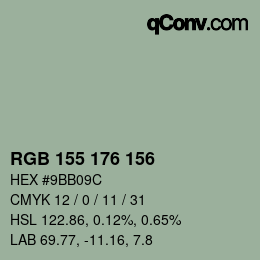 Color code: RGB 155 176 156 | qconv.com