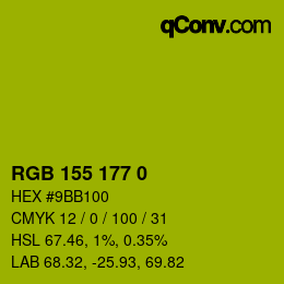 颜色代码: RGB 155 177 0 | qconv.com