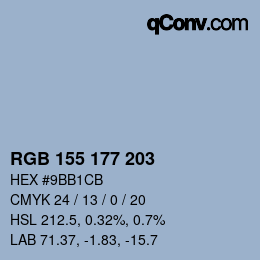 Color code: RGB 155 177 203 | qconv.com