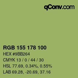 カラーコード: RGB 155 178 100 | qconv.com