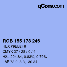 カラーコード: RGB 155 178 246 | qconv.com
