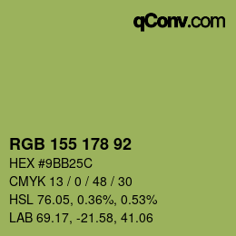 カラーコード: RGB 155 178 92 | qconv.com