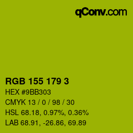 Color code: RGB 155 179 3 | qconv.com