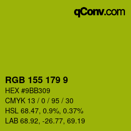 カラーコード: RGB 155 179 9 | qconv.com