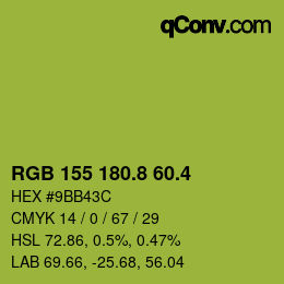カラーコード: RGB 155 180.8 60.4 | qconv.com