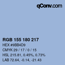 Farbcode: RGB 155 180 217 | qconv.com