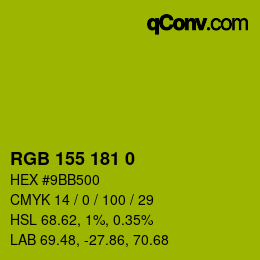 カラーコード: RGB 155 181 0 | qconv.com