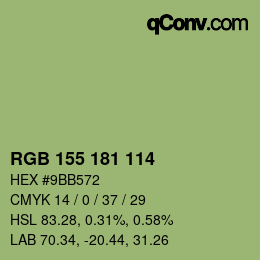 カラーコード: RGB 155 181 114 | qconv.com