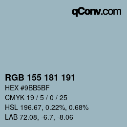 カラーコード: RGB 155 181 191 | qconv.com
