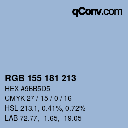 カラーコード: RGB 155 181 213 | qconv.com