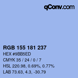 Color code: RGB 155 181 237 | qconv.com