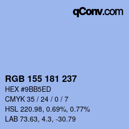 Color code: RGB 155 181 237 | qconv.com