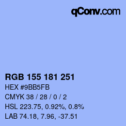 カラーコード: RGB 155 181 251 | qconv.com