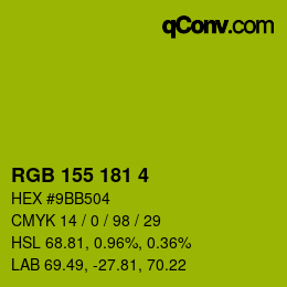 颜色代码: RGB 155 181 4 | qconv.com
