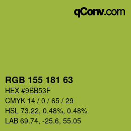 Color code: RGB 155 181 63 | qconv.com