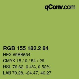 カラーコード: RGB 155 182.2 84 | qconv.com