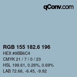 カラーコード: RGB 155 182.6 196 | qconv.com
