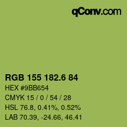 カラーコード: RGB 155 182.6 84 | qconv.com