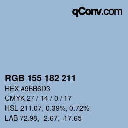 Color code: RGB 155 182 211 | qconv.com