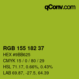 カラーコード: RGB 155 182 37 | qconv.com